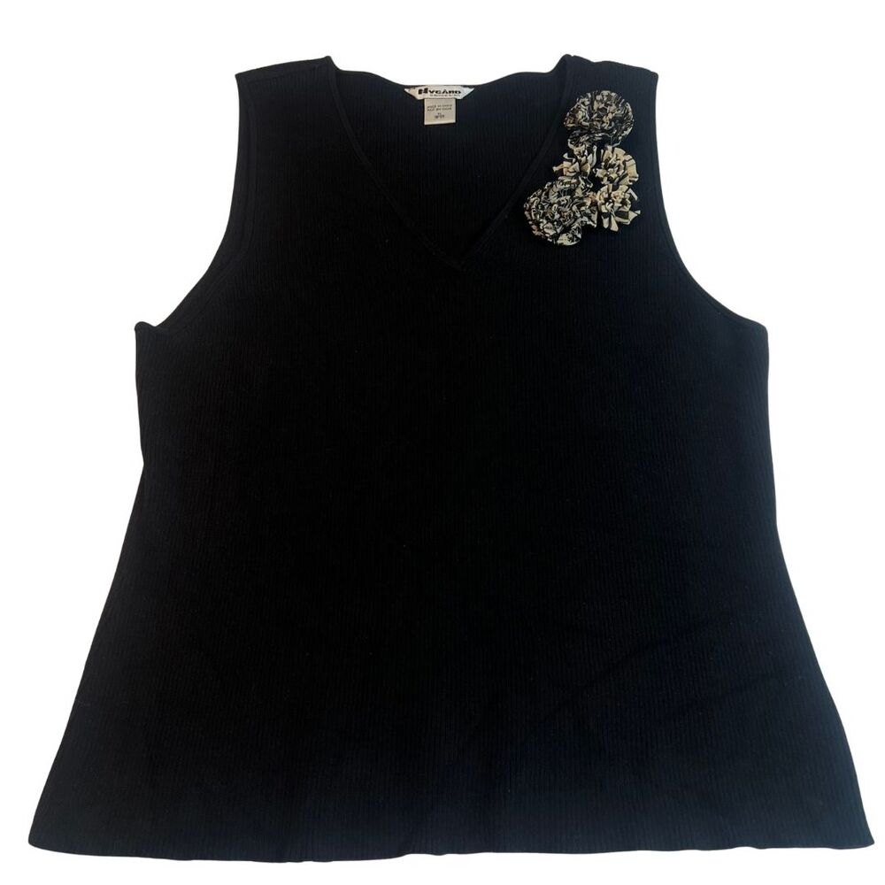 Nygard Collection Blouse Women XL Sleeveless Classic Preppy Academia Shell - Picture 10 of 16